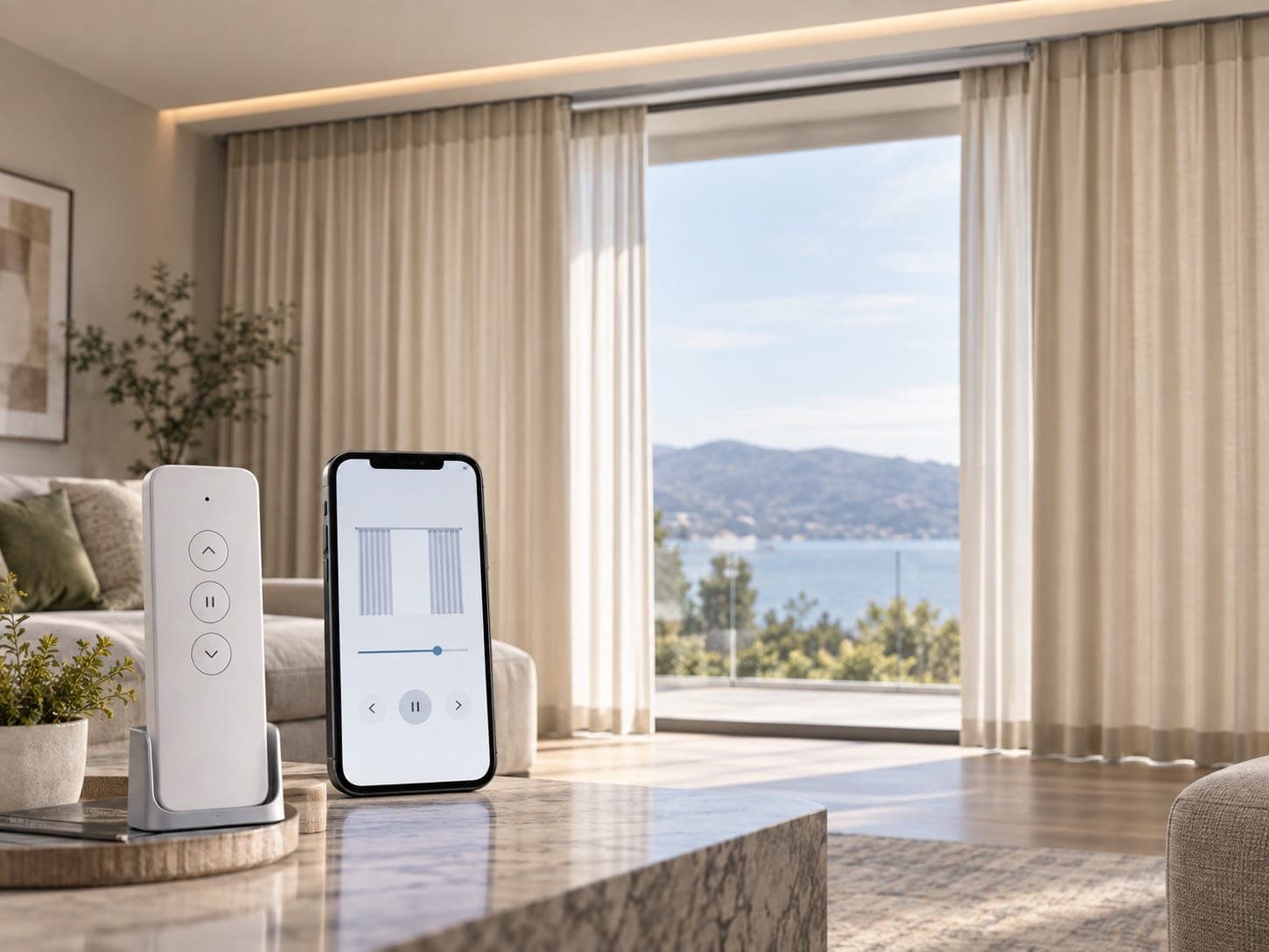 Remote and app controlled curtains