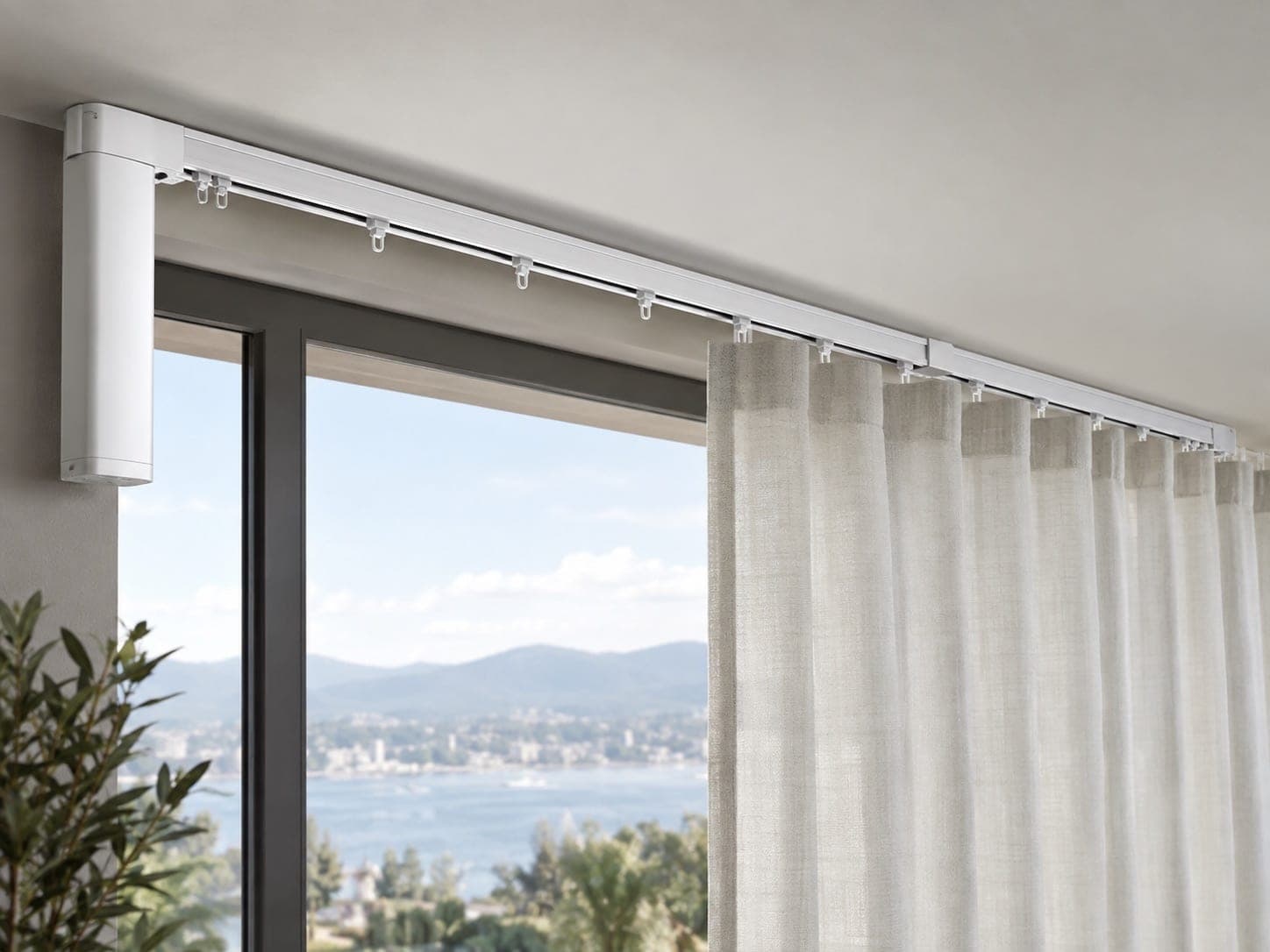 Straight curtain tracks