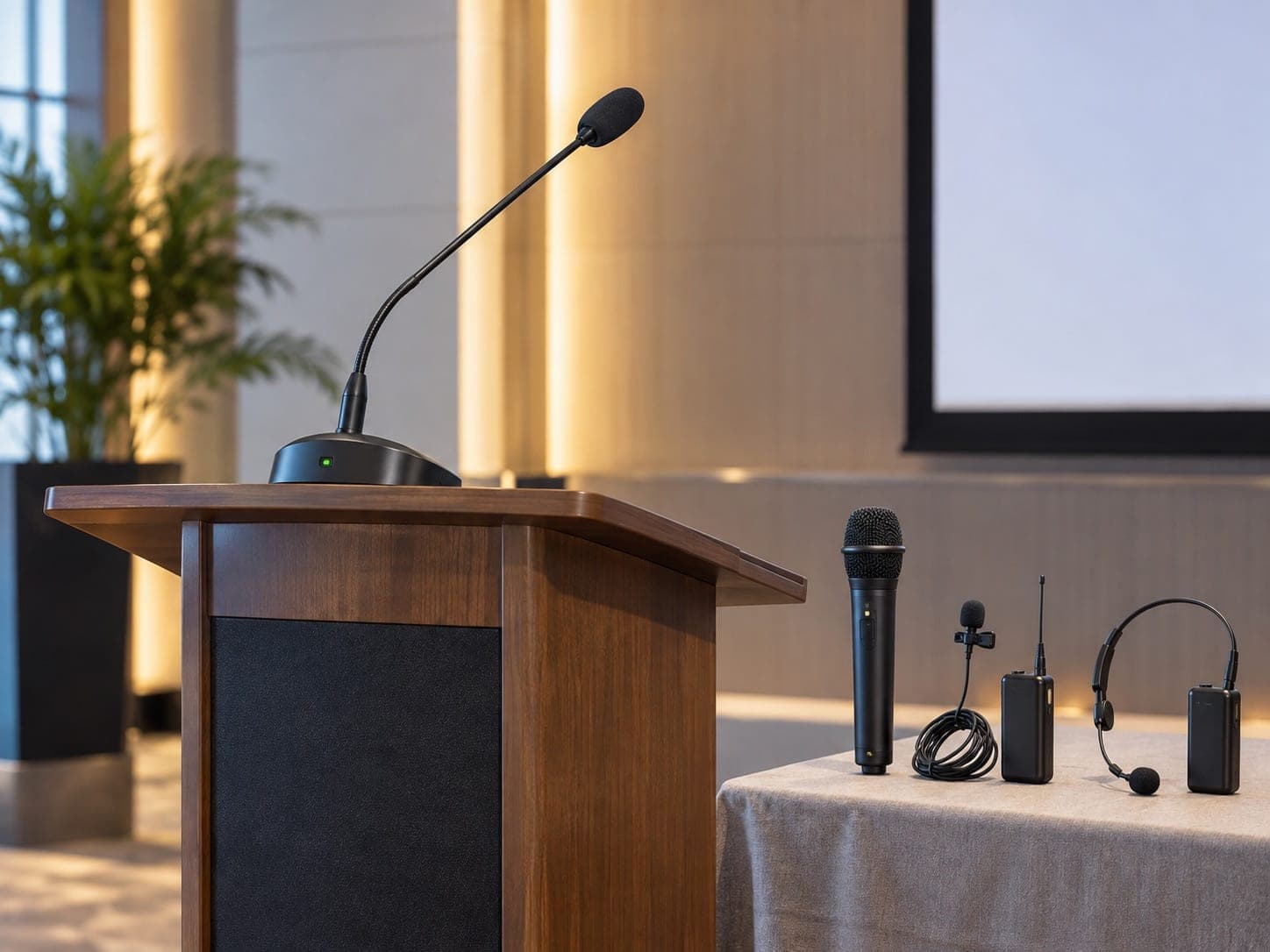 Wireless microphone podiums