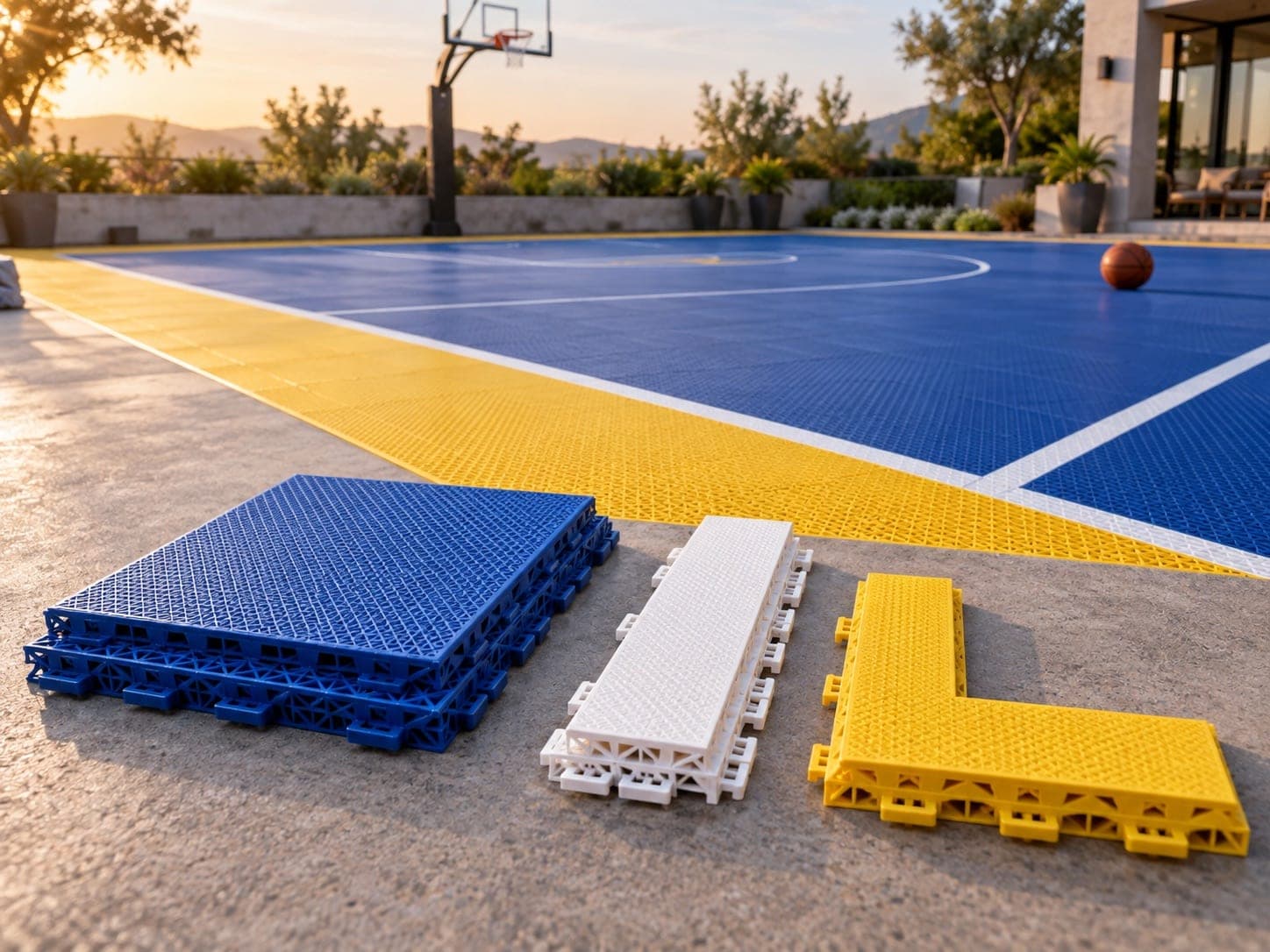 Court edge and marking tiles