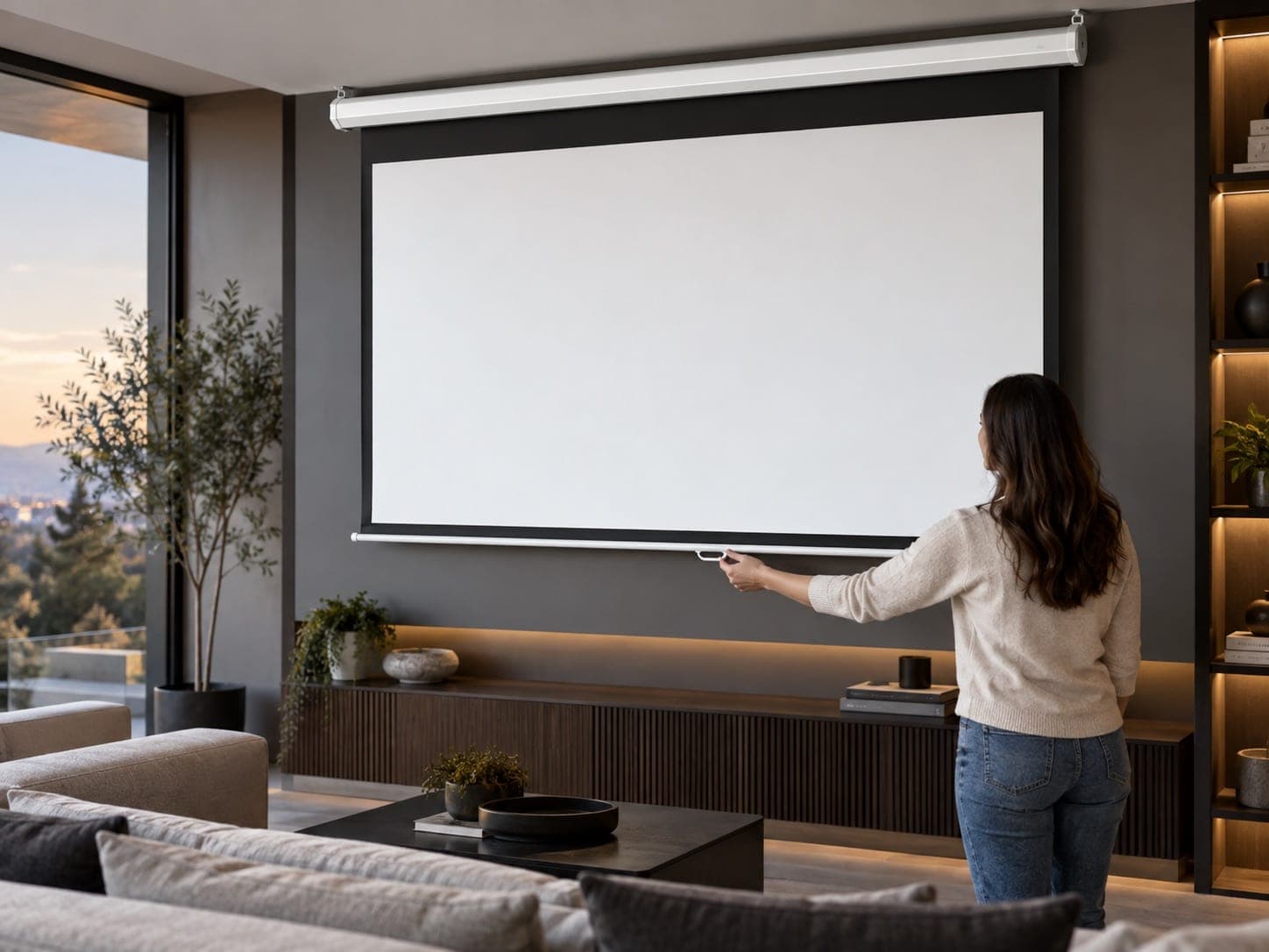 Manual pull down screens