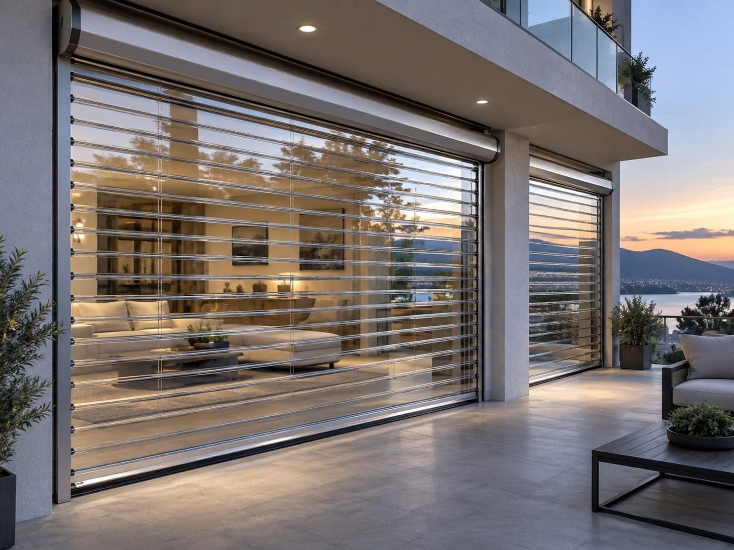 Transparent rolling shutters