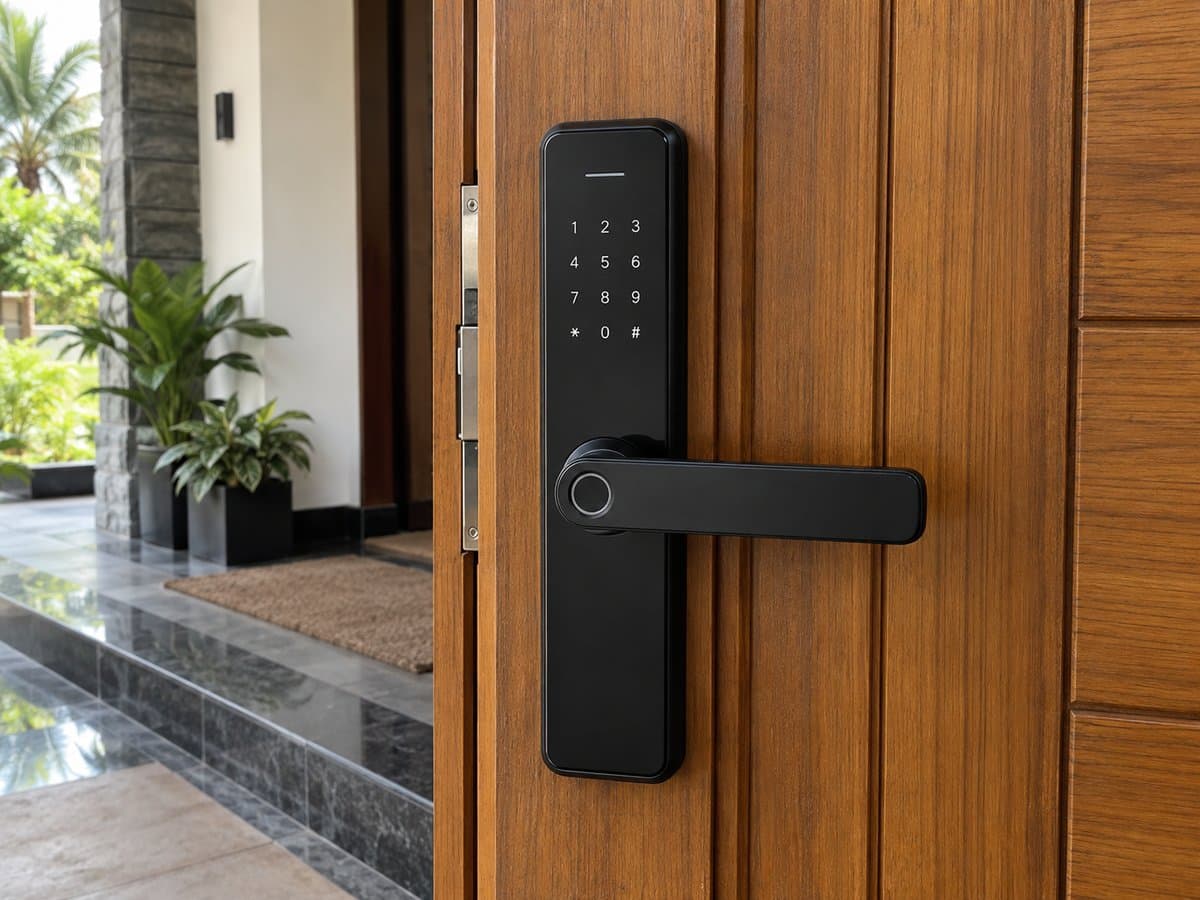 Digital door lock on an entrance door