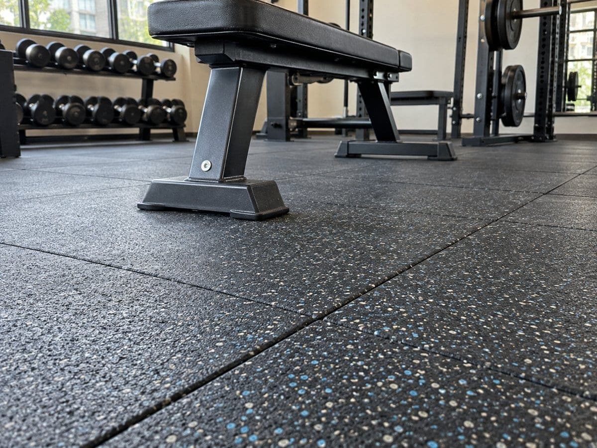 Flooring in a gym workout area