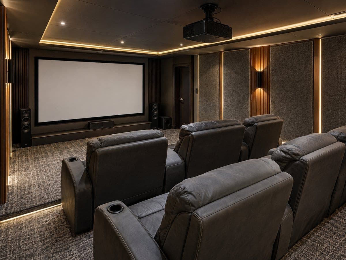 Home theater screen and seating