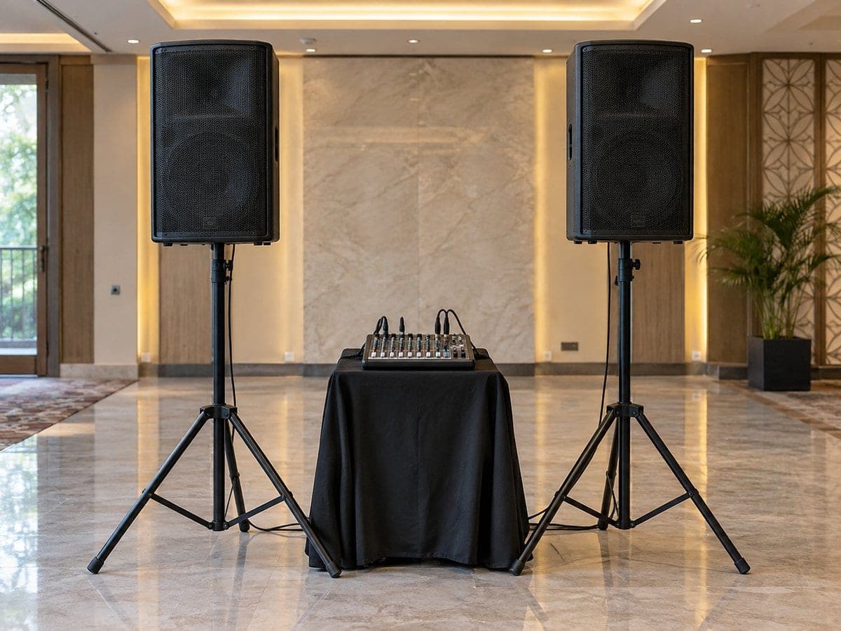 Public address sound system speakers