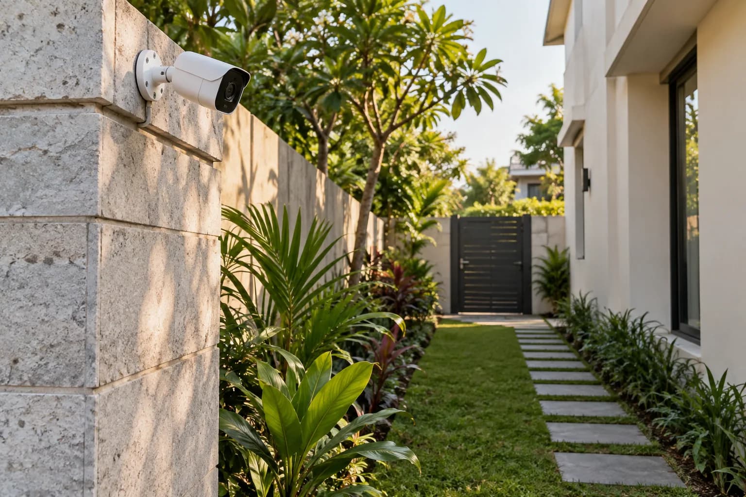 Perimeter CCTV: side passage monitoring