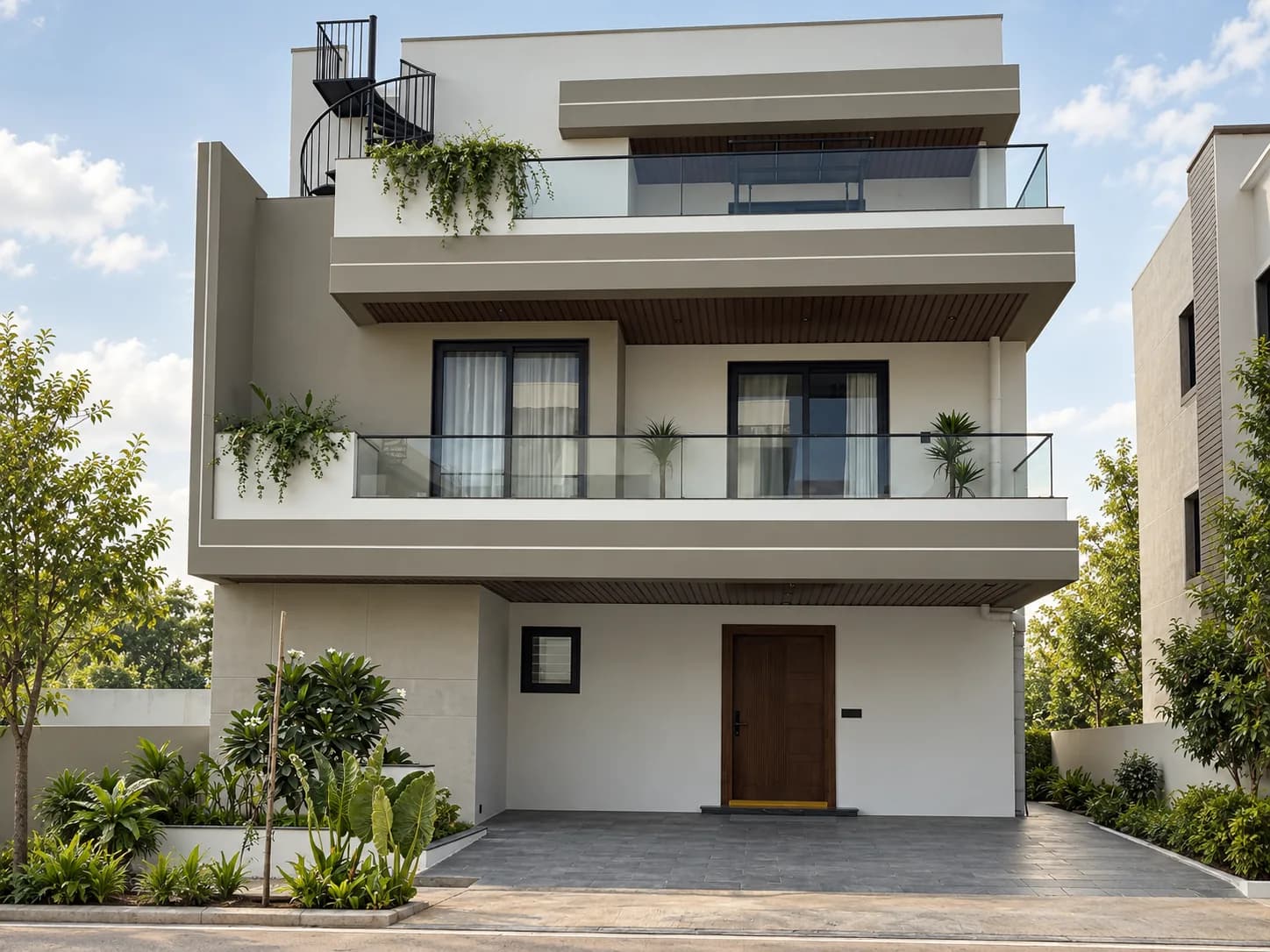 Glass Balcony Villa: contemporary villa exterior