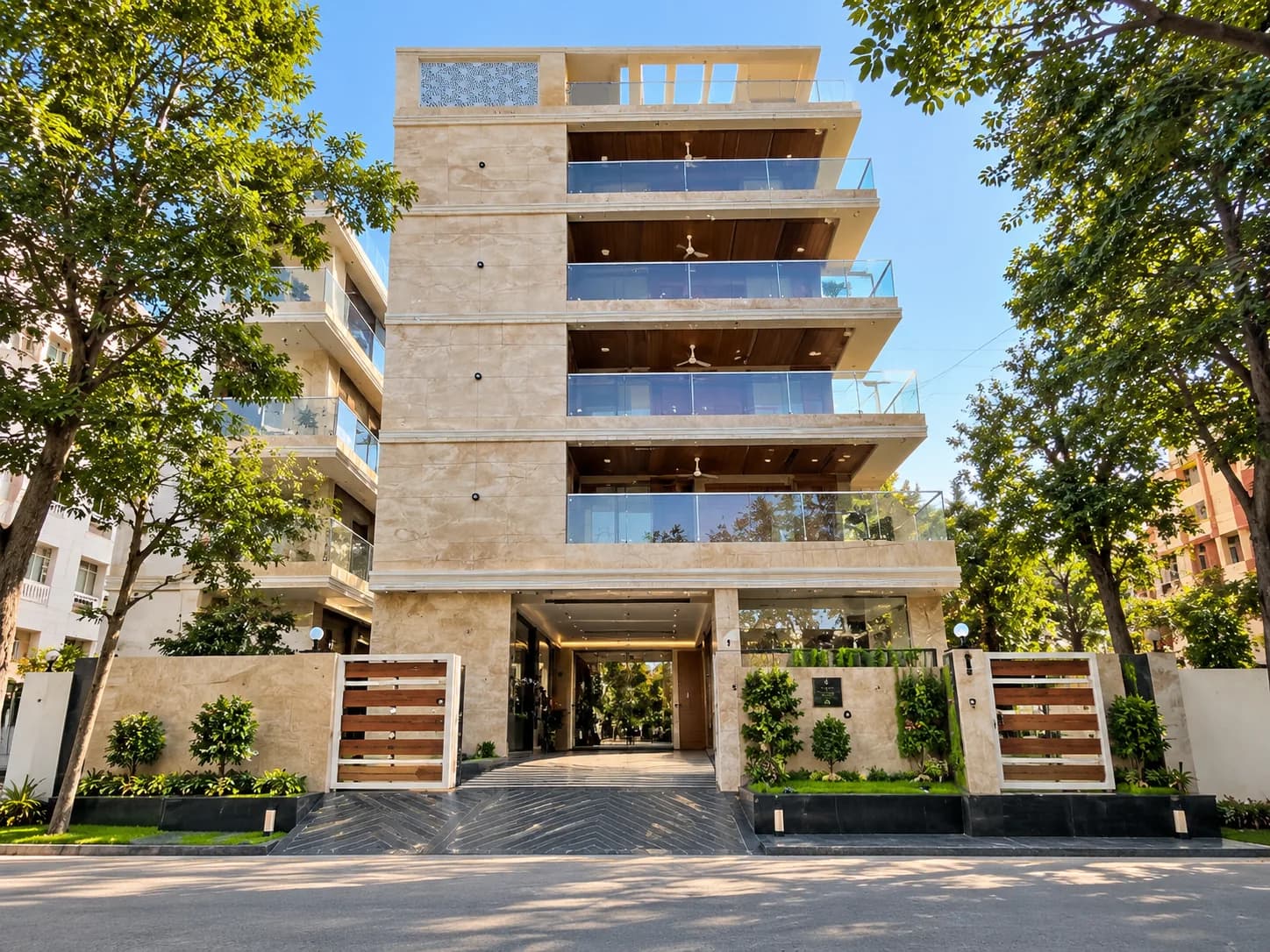 Terraced Residence: contemporary residential exterior